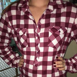 Plaid Stretchy Sweatshirt